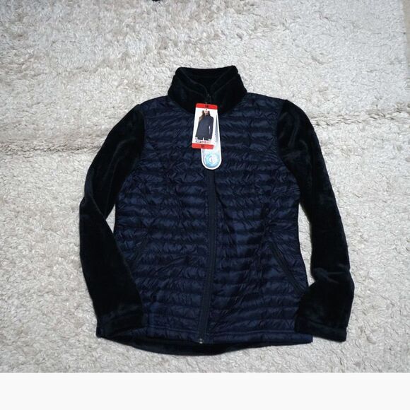 New! 32 Degrees Fleece Puffer Full Zip Navy Blue Size Medium Jacket - Picture 1 of 8